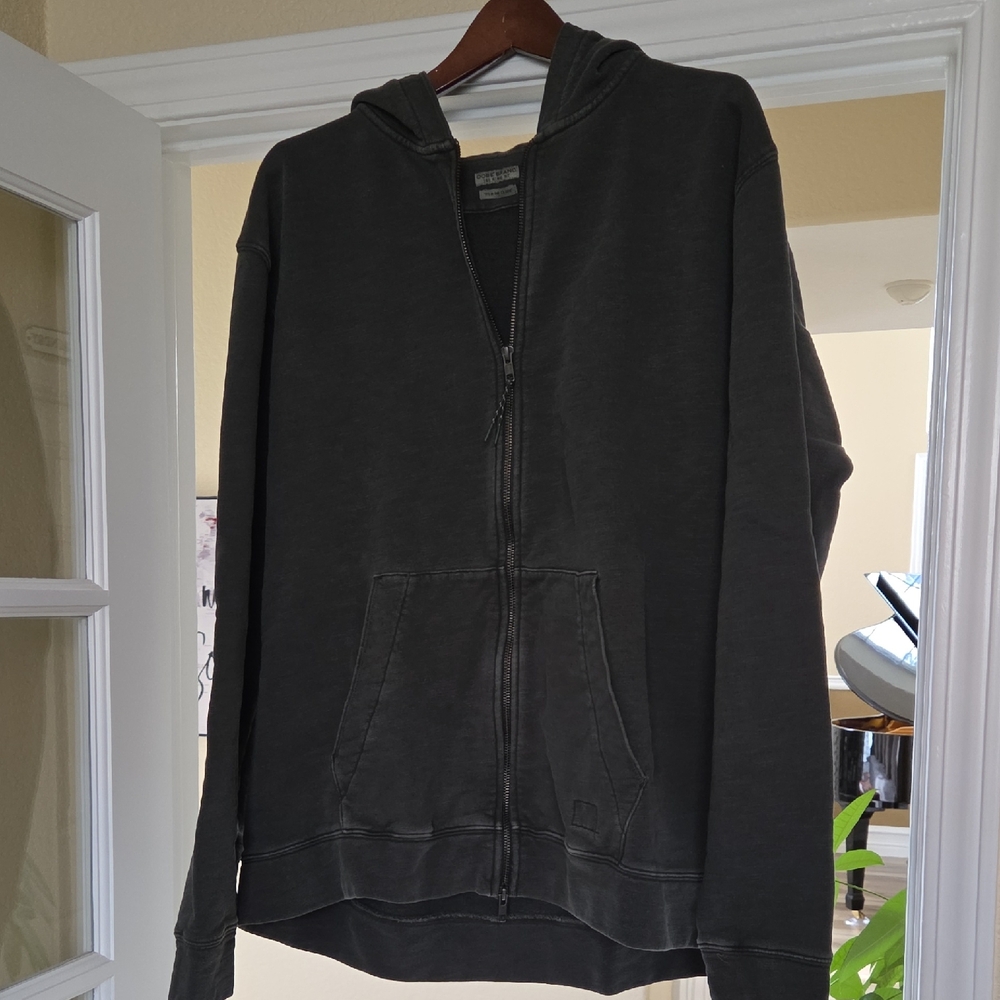 Men's Olive Green Zip-Up Hoodie